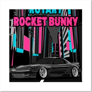 Mazda RX-7 FD Rotary Rocket Bunny Posters and Art